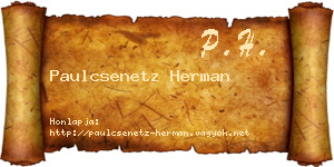 Paulcsenetz Herman névjegykártya